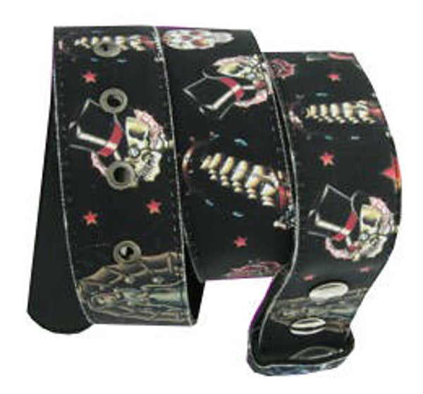 [2003]  Zwarte riem met skulls, rozen en zeemeerminnen