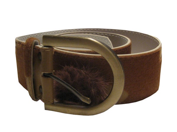 [2025]  Lichtbruine riem met (nep)bont