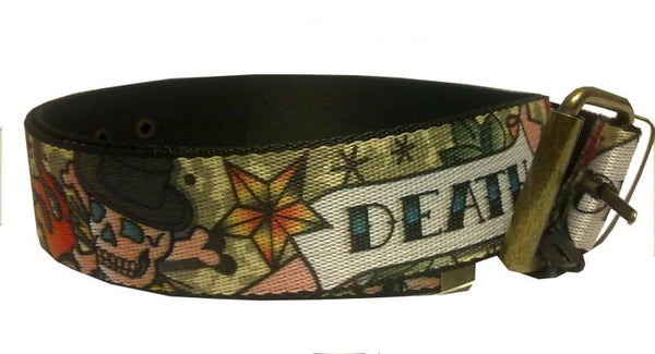 [2046]  Canvas riem met tattoo-print