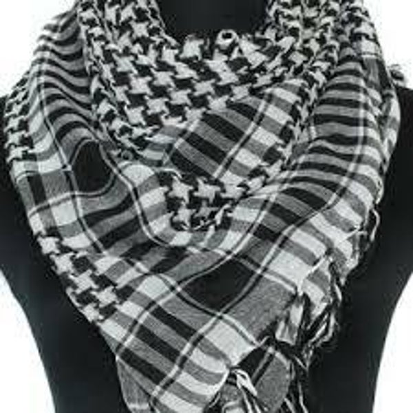 [16020]  Zwart/witte Arafatsjaal
