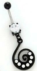 [14079]  Zwarte titanium navelpiercing 