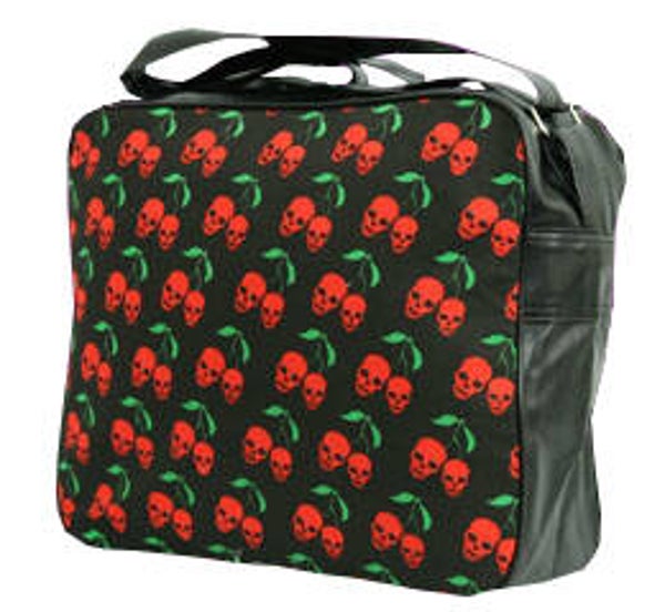 [7010]  Zwarte tas met cherryskulls