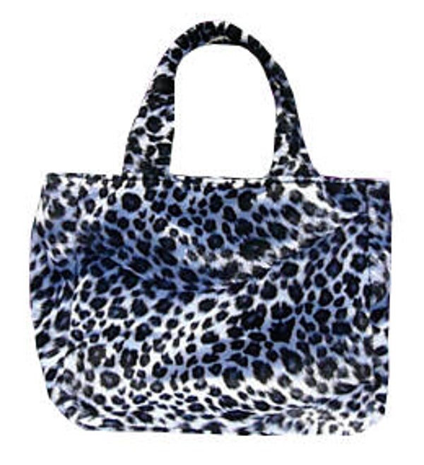 [7075]  Fluffy tasje met zwart/witte luipaardprint