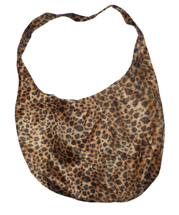 [7123] Fluffy tas met bruine luipaardprint