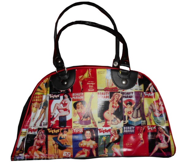 [7135]  Bowlingtas met pin-up-print