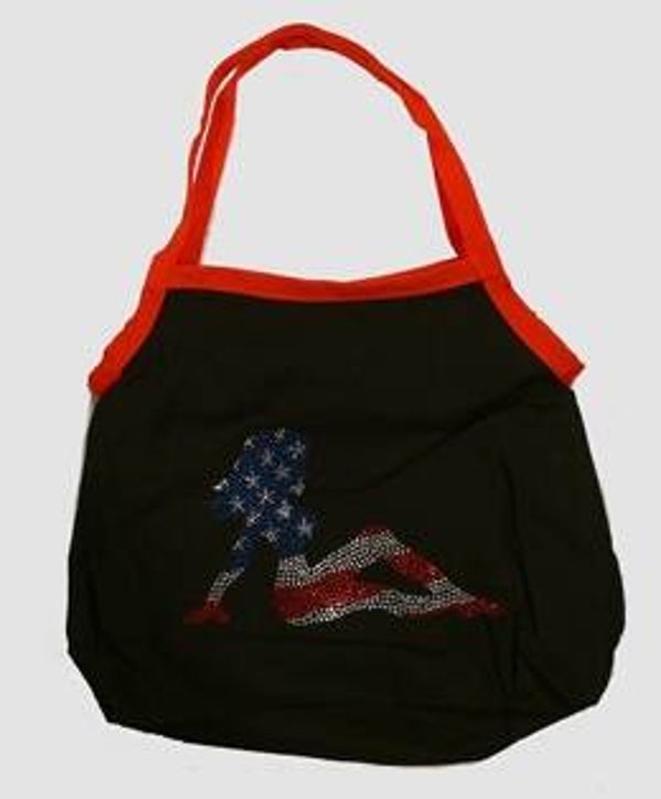 [7148]  Zwarte tas met glitteropdruk