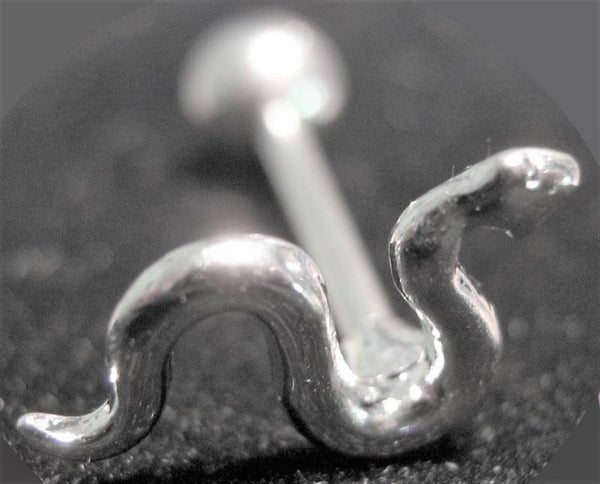 [15007]  Zilverkleurige tongpiercing "Snake"