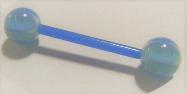 [15062]  Flexi tongpiercing in blauw/groen