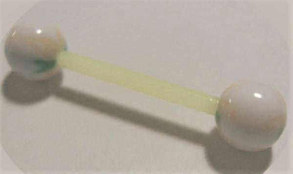 [15074]  Flexi tongpiercing in groen/geel/wit