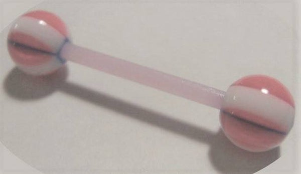 [15092]  Flexi tongpiercing in rood/wit/blauw