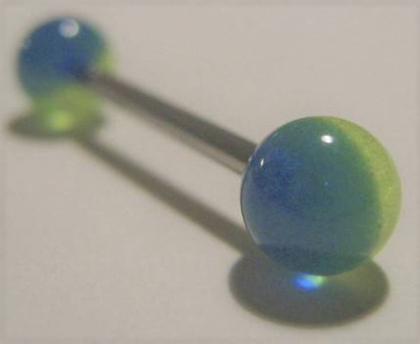 [15133]  Tongpiercing in transparant blauw/geel