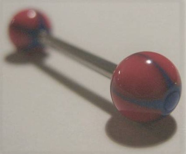 [15147]  Tongpiercing in rood/blauw