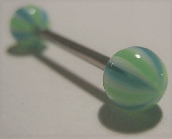 [15148]  Tongpiercing in blauw/groen/wit