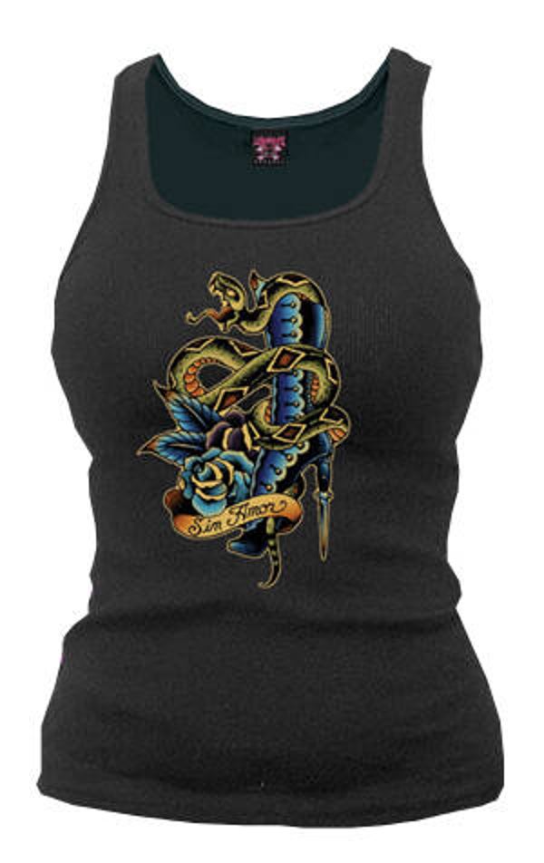 [28065]  Zwarte tanktop van Lucky 13