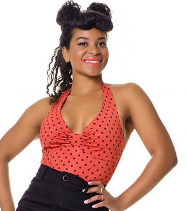 [28086]  Dolly Top Polka Dot van Collectif