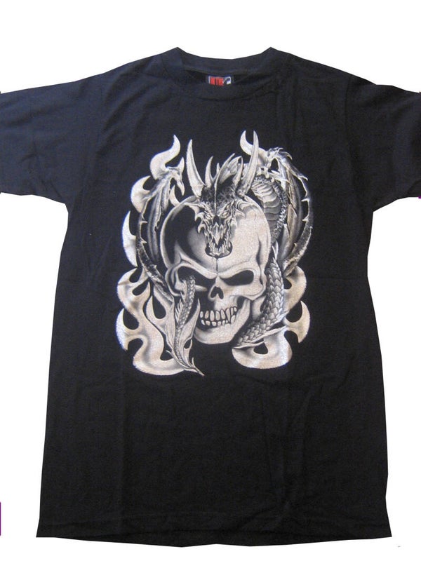 [29006]  Zwart t-shirt met glitter-opdruk