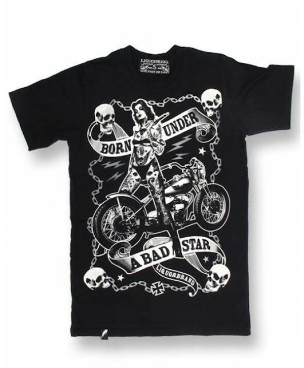 [29056]  Zwart t-shirt met opdruk van Liquor Brand