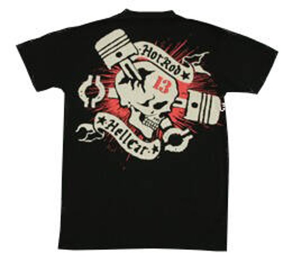 [29060]  Zwart t-shirt met opdruk van Hotrod Hellcat