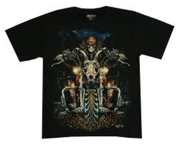 [29199]  Zwart t-shirt met glow-in-the-dark-opdruk