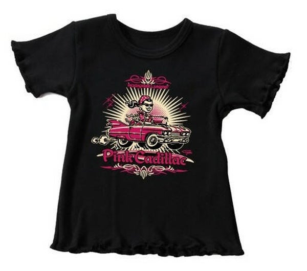 [34075]  Zwart meisjes-t-shirt van Rockabillykids