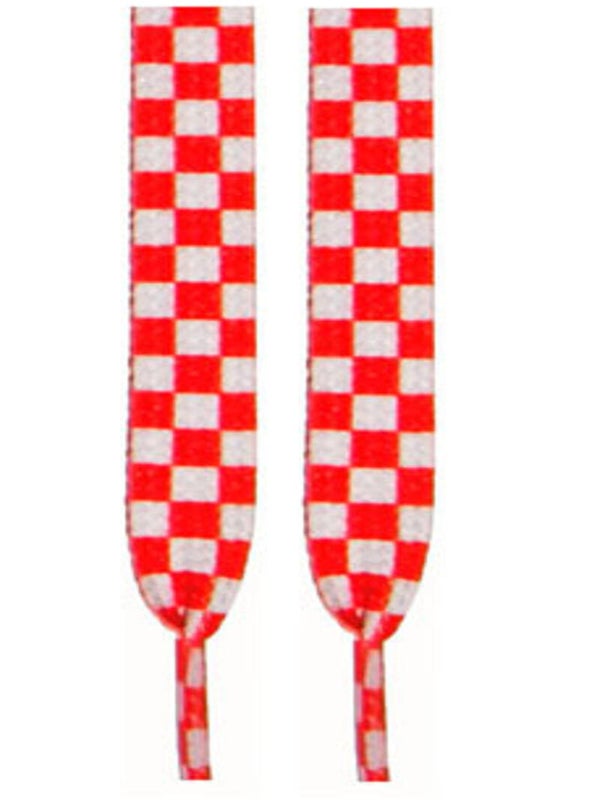 [21046]  Rood/wit geblokte schoenveters