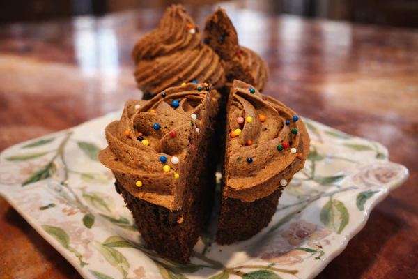 Homemade Double Chocolate Cupcake Snack Pack