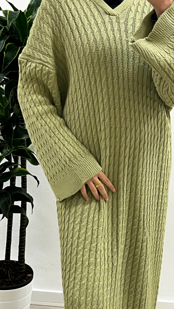 LONG DRESS GREEN - TAUPE