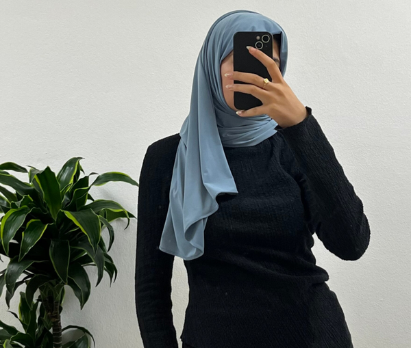 JERSEY SCARF DENIM BLUE