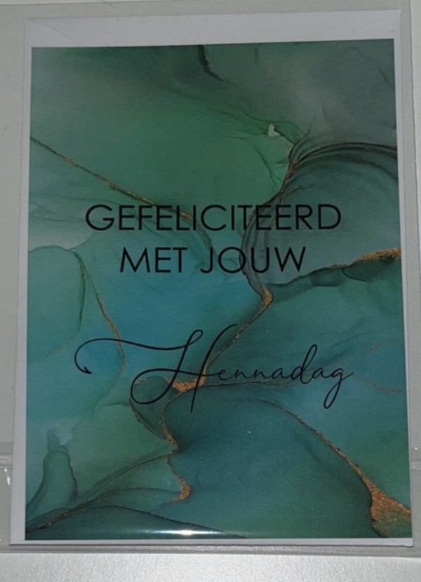 GEFELICITEERD MET JOUW HENNADAG DARKGREEN