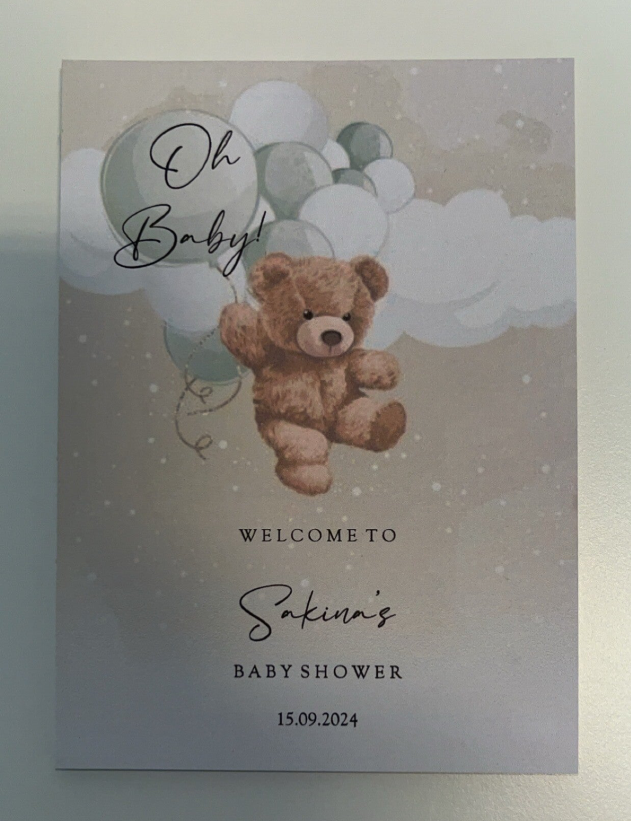 TAFELKAART TEDDY MINTGROEN