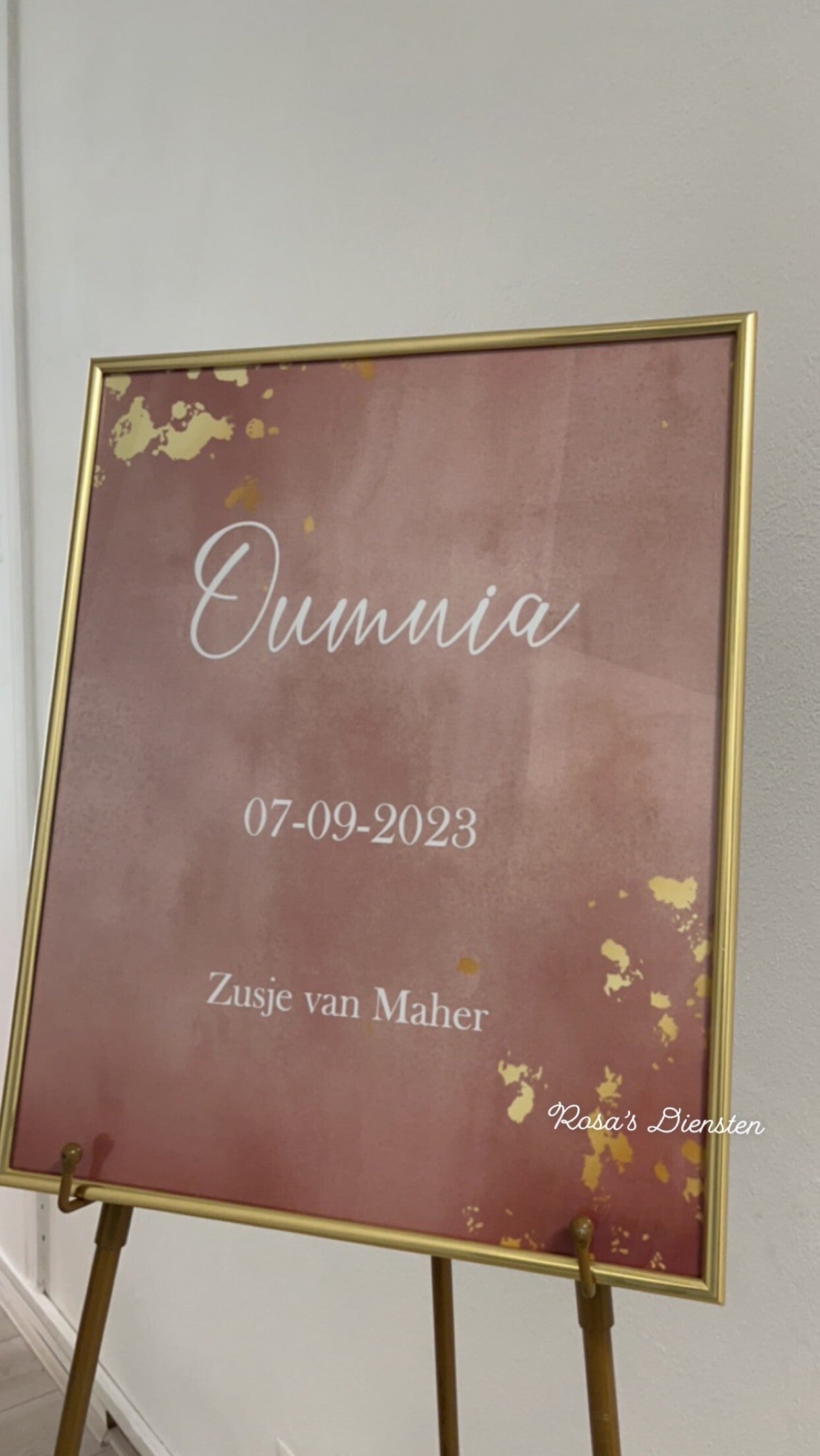 WELKOMSTBORD PINK/GOLD