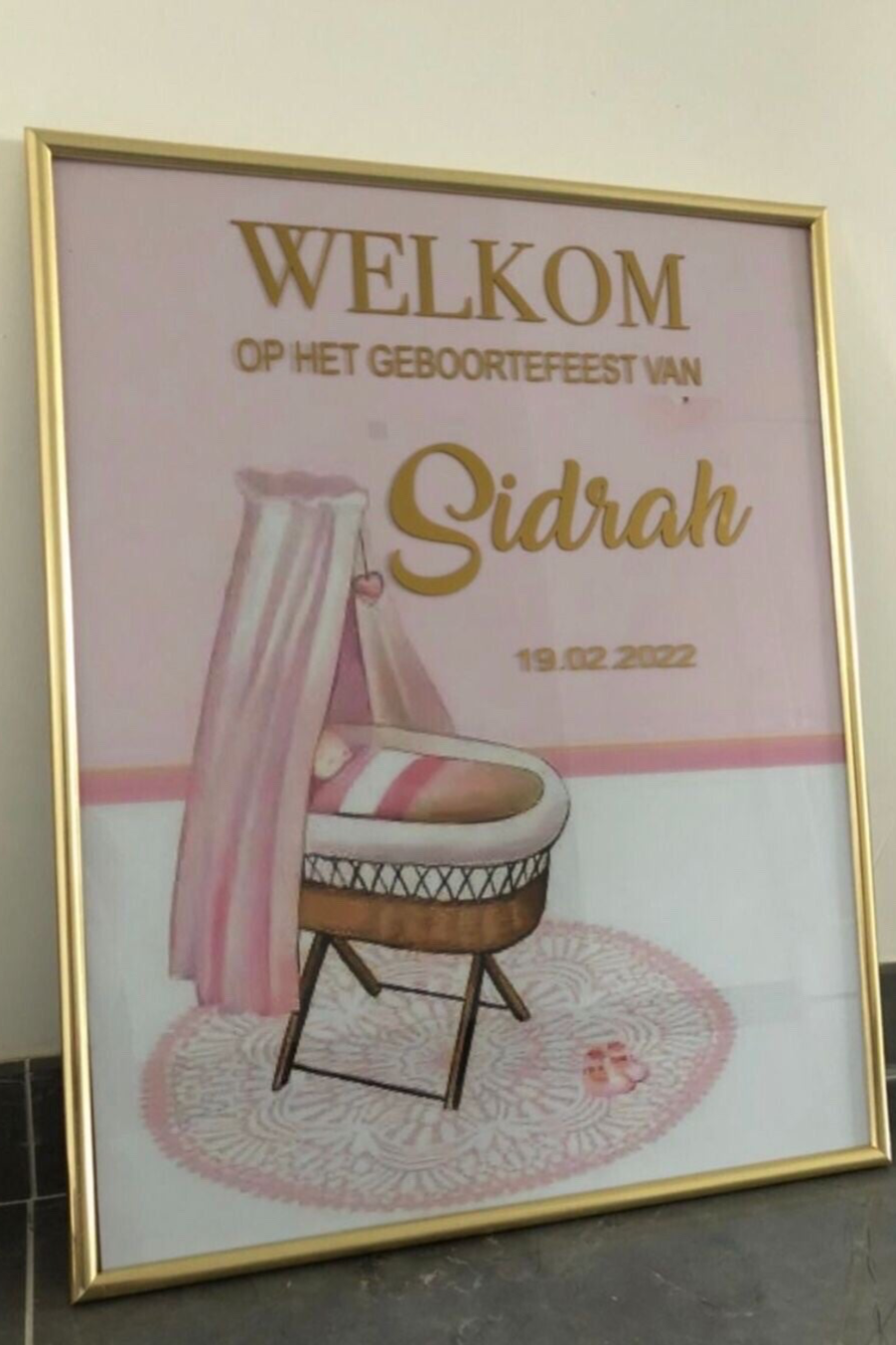 WELKOMSTBORD PINK