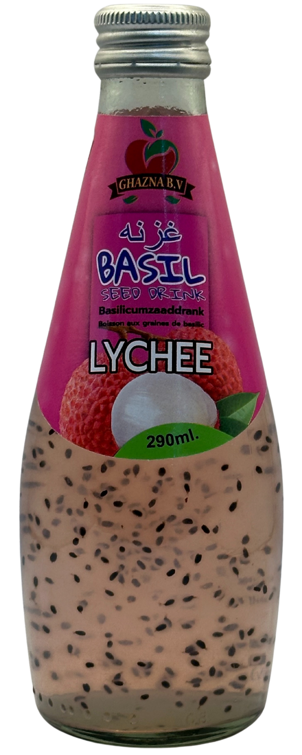Lychee Bsil Seeds Drink (Ghazna B.V) 290 ML