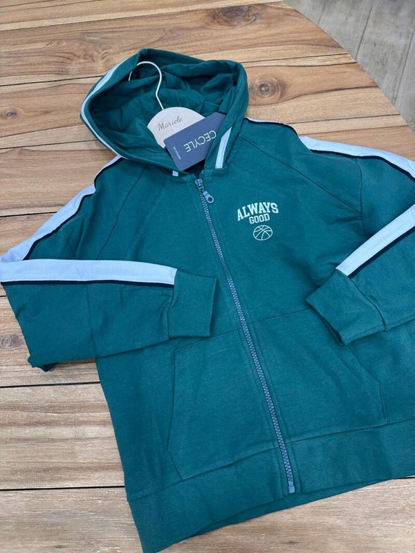 Felpa basket verde smeraldo