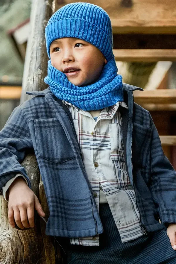 Mayoral giacca in pile quadri blu