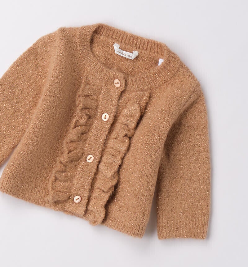 Cardigan biscotto con rouge Minibanda