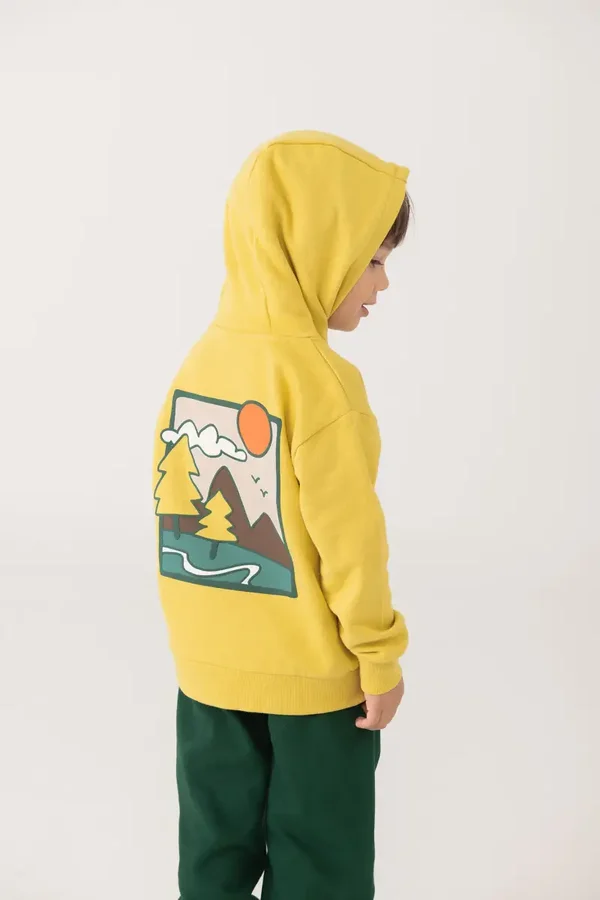 Felpa Boboli cappuccio verde acido