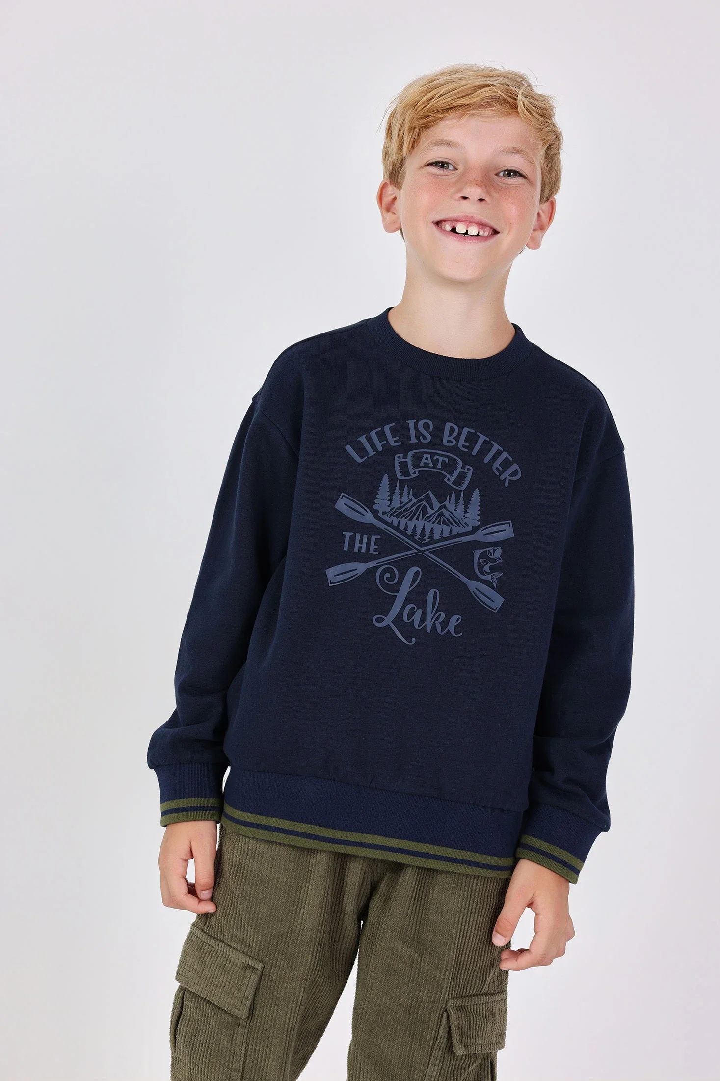 Felpa Boboli blu con dettagli blu