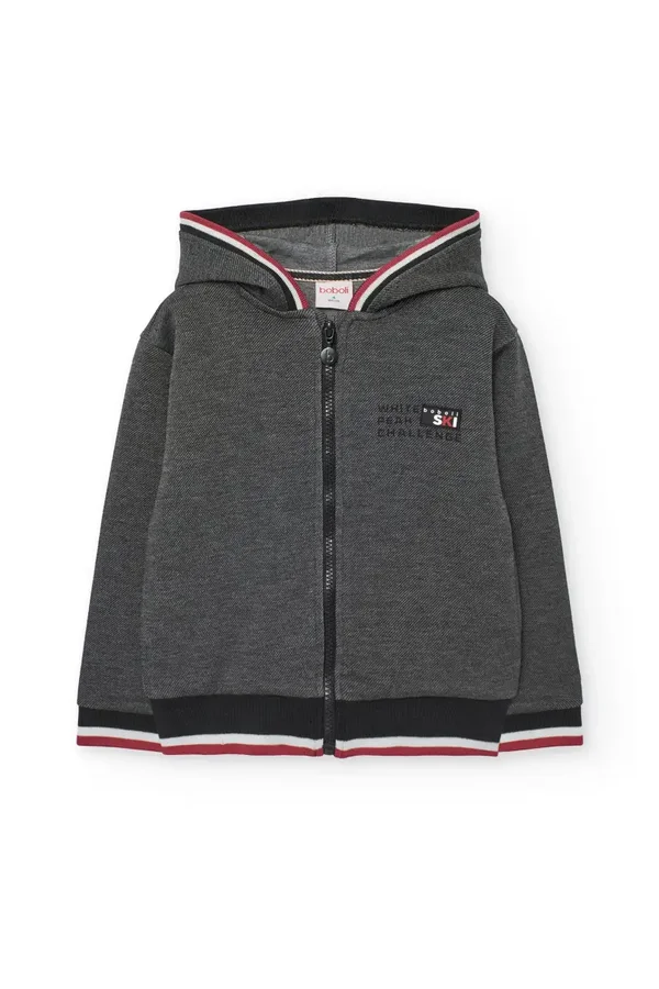 Felpa Boboli nera con bordo rosso e bianco