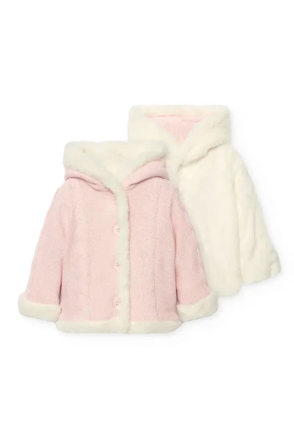 Giacca reversibile tricot rosa Boboli