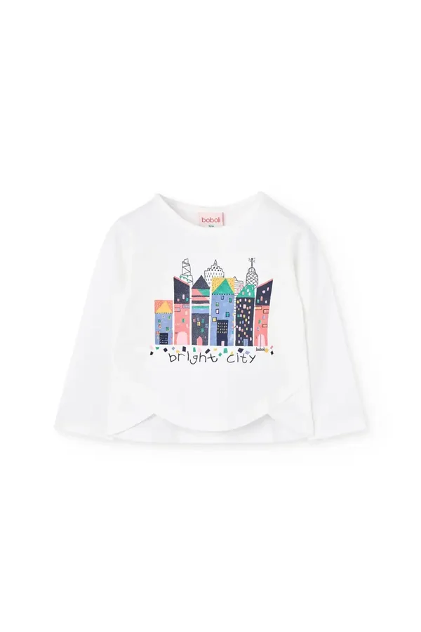 Maglia di cotone bianco edifici