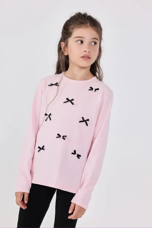 Maglietta fiocchi rosa