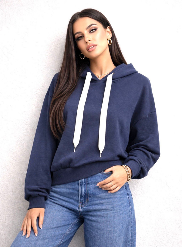 Felpa con Cappuccio Soft-Touch – Blu Notte