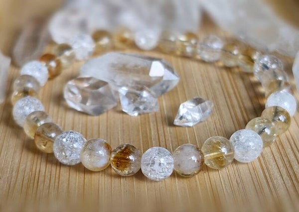 Citrin & geknackter Bergkristall Armband