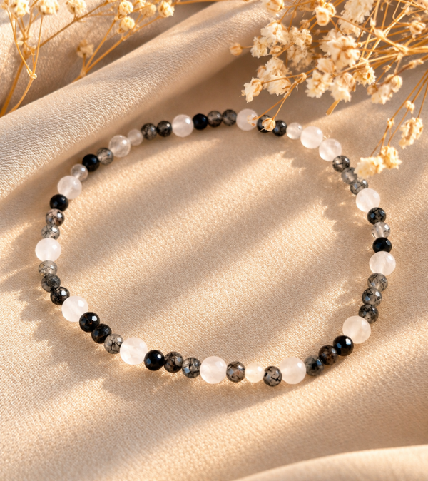 Turmalinquarz Bergkristall Edelstein Armband