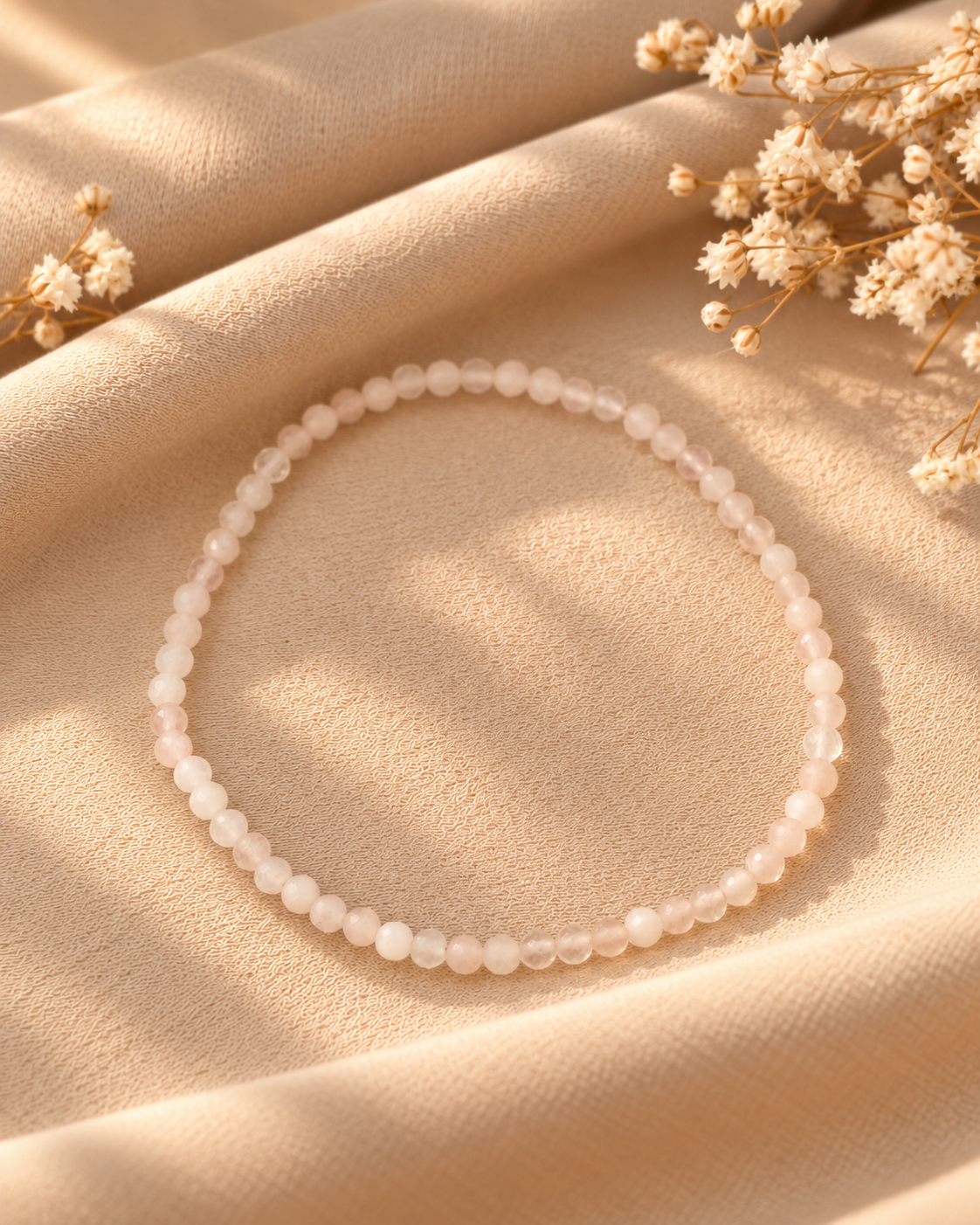 Rosenquarz Edelstein Armband - Für Herzmenschen