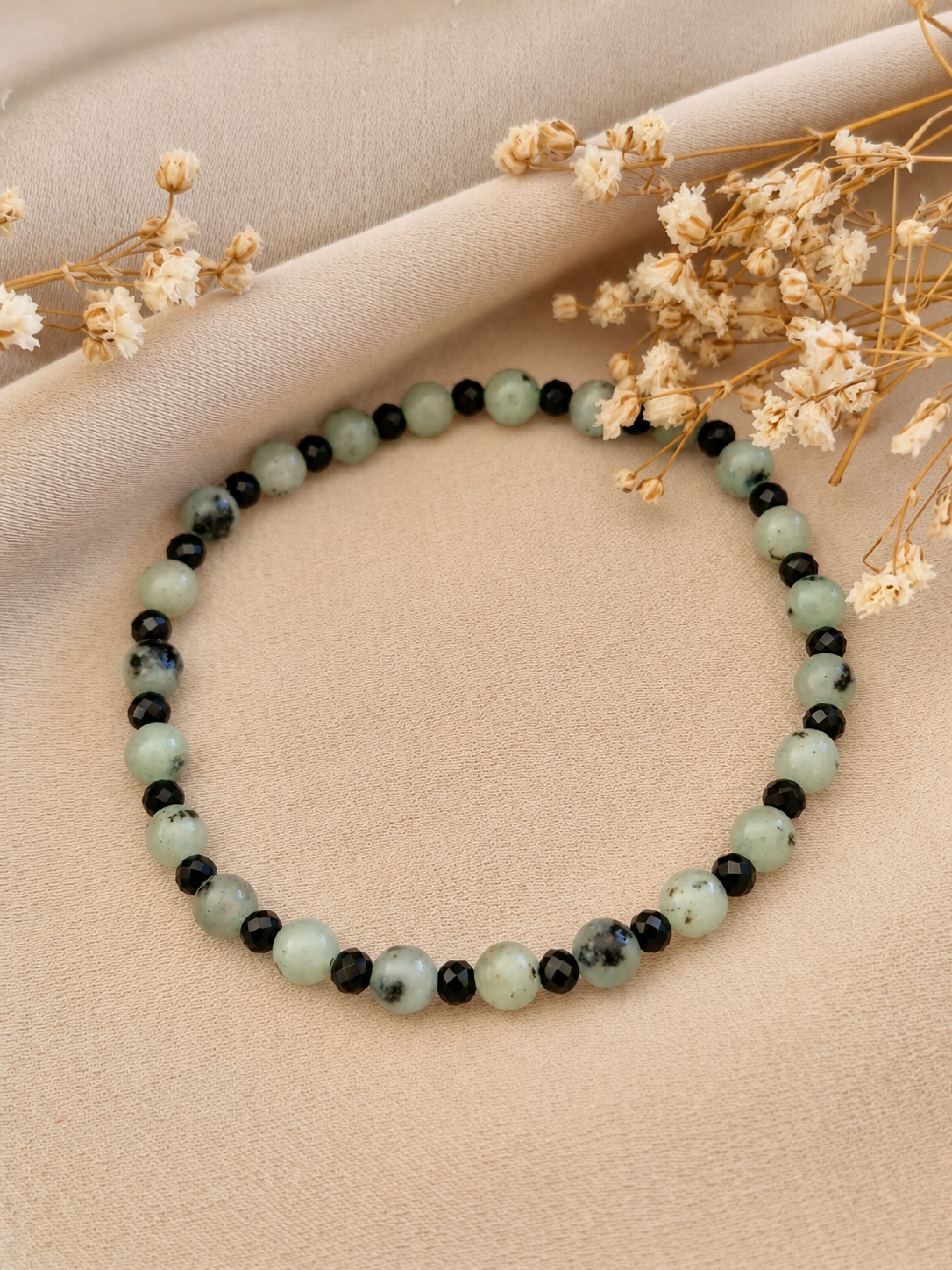 Kiwi Jaspis & Spinell Armband