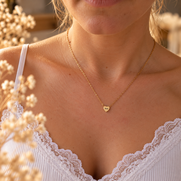 Mum Herzkette Gold – Vergoldete Edelstahlkette