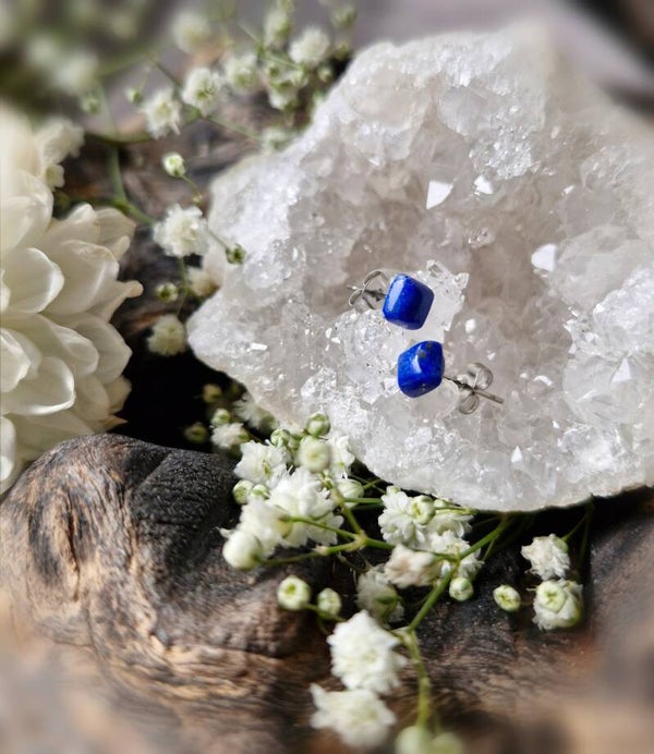 Lapislazuli Ohrstecker – Edelstahl & echter Edelstein
