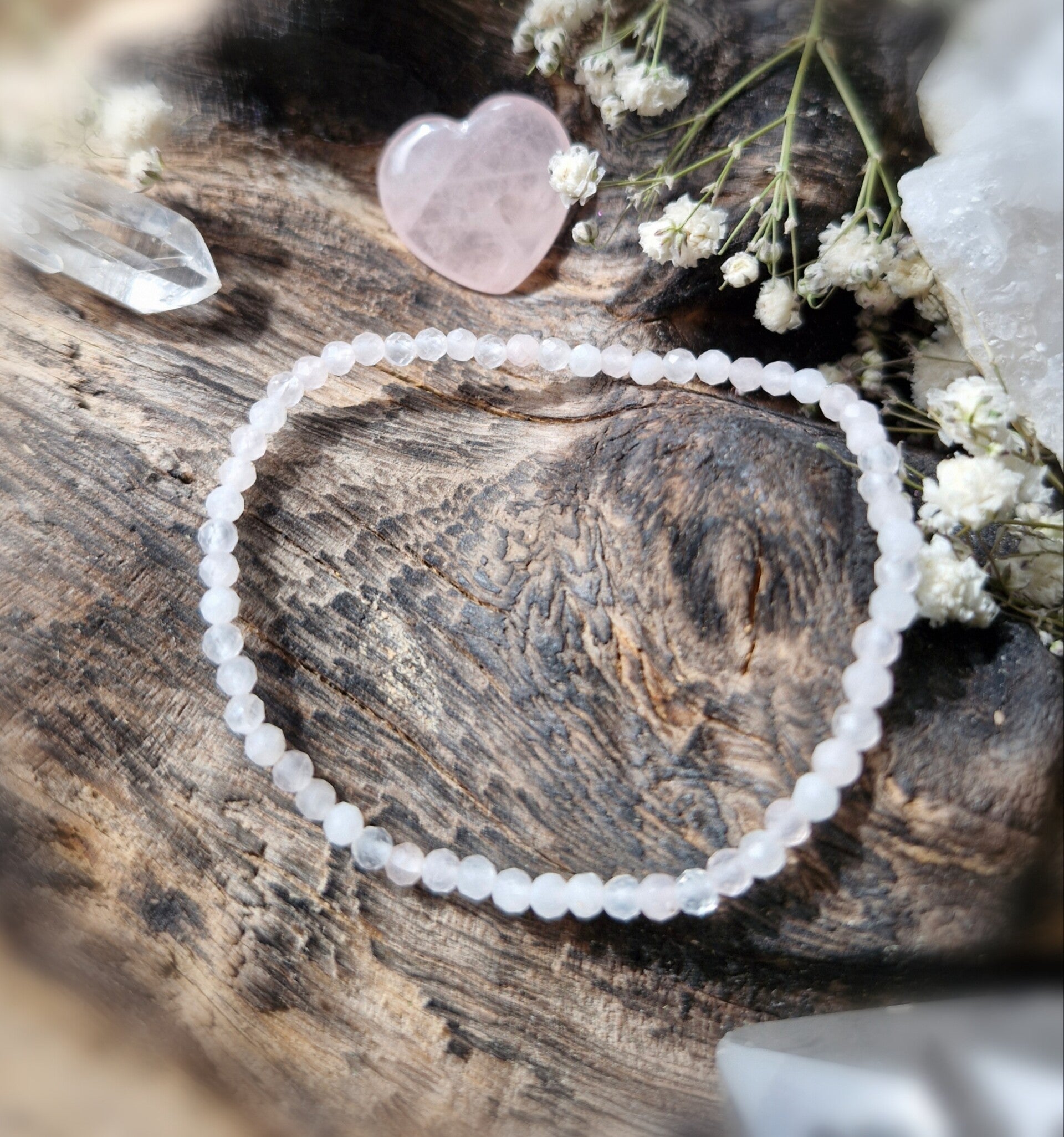 Rosenquarz Armband facettiert